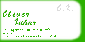 oliver kuhar business card